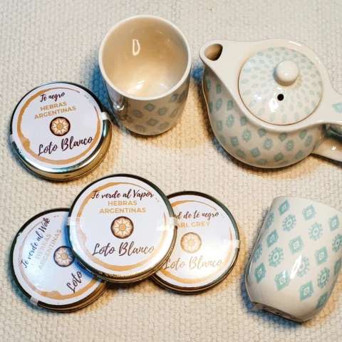 Box de Té con 2 Cuencos y Tetera de Cerámica - comprar online