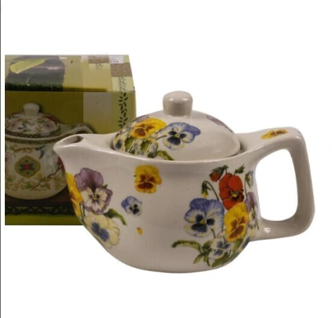 Tetera Diseño Flor Pensamiento 450ml - comprar online