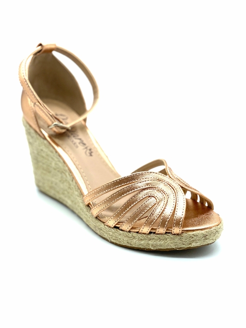 SANDÁLIA ANABELA ROSE GOLD METAL