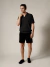 Polo tricot canelada - Preta - loja online