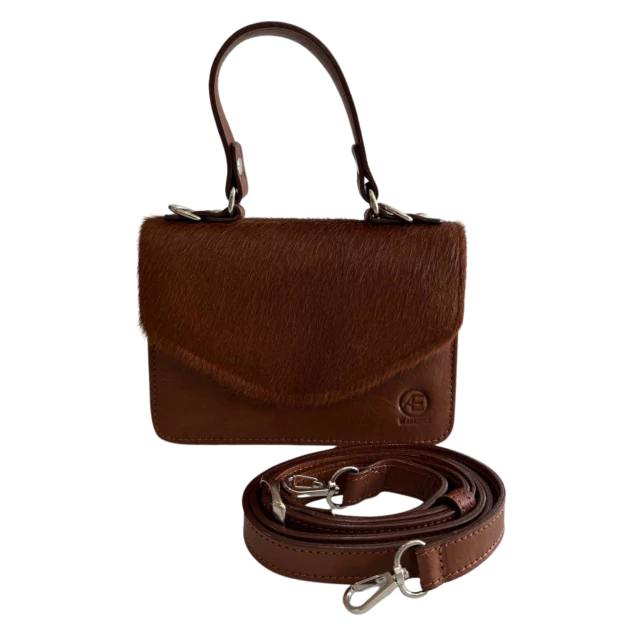 Cartera mini bag pelo tabaco — imagen 3