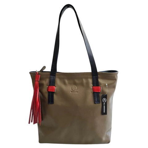 Cartera cuero vison combinado | El Arriero Cueros – Art. 036 - comprar online