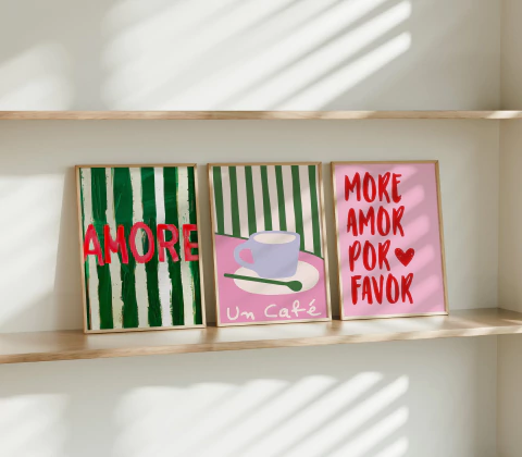 Cuadros Cafe More amor - comprar online