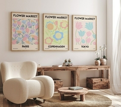 Cuadros Flower Market, Tokyo, Paris, Copenhagen setx3 en internet