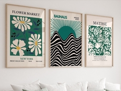 Cuadros Bauhaus. Flower Market, Matisse Set x3