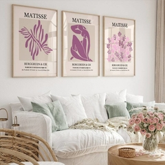 Cuadros Matisse violeta set x3