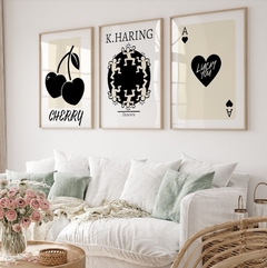 Cuadros Keith Haring, Cherry, Lucky You set x3