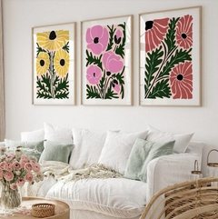 Cuadros Flower Market set x3