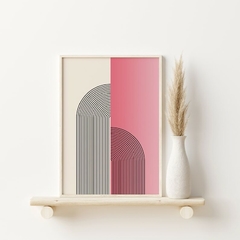 Cuadros Formas Geometricas, Abstractos Rosa Set x3 - Kivo Deco