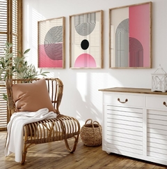 Cuadros Formas Geometricas, Abstractos Rosa Set x3