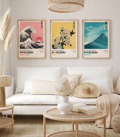 Cuadros Katsushika Hokusai set x3 - comprar online