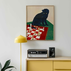 Cuadro Cat chess - comprar online