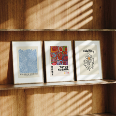 Cuadros William Morris, Keith Haring, Yayoi x3