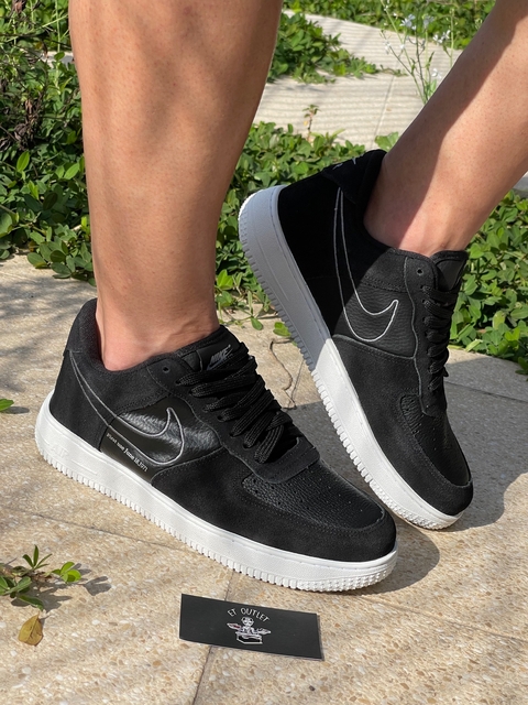 air force preto camurça/branco