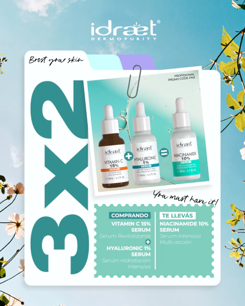 3X2: COMPRANDO VITAMIN C SERUM + HYALURONIC SERUM = DE REGALO NIACINAMIDE SERUM