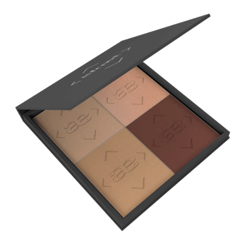 HIGHLIGHT & CONTOUR POWDERS PALETTE (XL) - PM10 Sand, PM20 Honey, PM60 Terra, H05 Moon Glow