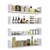 Kit 4 Prateleiras Nicho U MDF Branco Organiza Cozinha (50cmx10cmx10cm) - Linha Multiuso