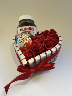 Box Coração - Chocolate, Nutella, Presente Namorada, Rosas, Criativo - comprar online