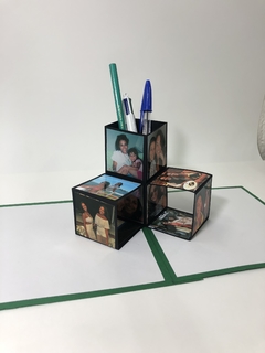Cartão 3D / porta canetas Dia das Mães