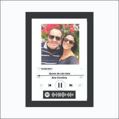 Quadro Interativo Spotify - Presente, Dia dos Namorados, Surpresa, Criativo, Namorado, Namorada, Casal - XOXO - Surpreenda com Amor