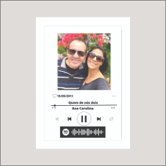 Quadro Interativo Spotify Com Vidro- Presente, Música, Namorado, Namorada - loja online