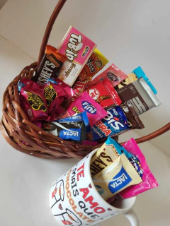 Cesta chocolate Safira- Caneca- Presente Perfeito - comprar online