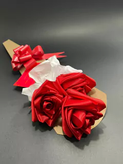 Buquê Rosa Eterna com três e cartão