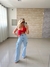 Calça Wide Leg Cargo Cibele Jeans Feminino - 013.42.0064 na internet