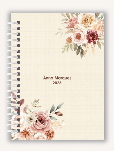 AGENDA PERSONALIZADA FEMININA 2026 | ALMA DE FLOR