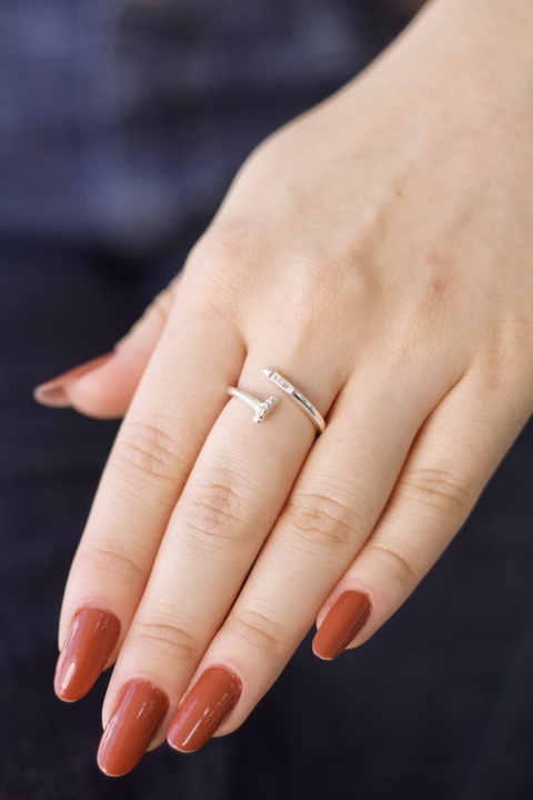 Anel “Prego” Regulável Prata 925