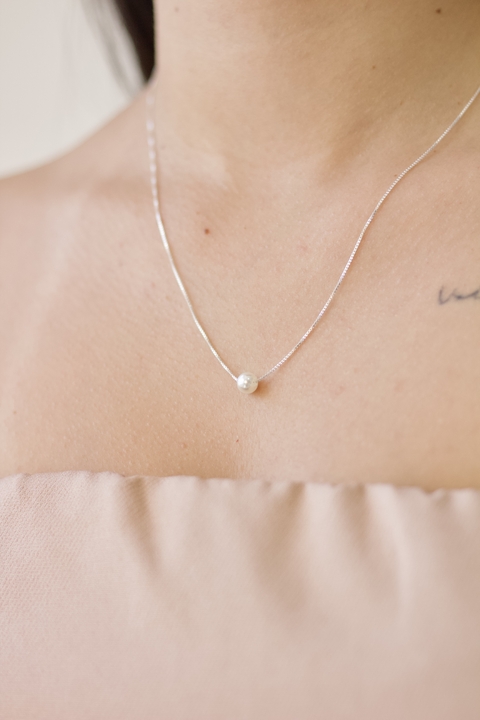 Colar Pérola Prata 925