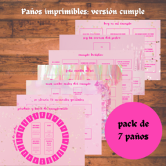 Paños imprimibles: cumple