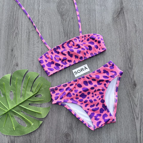 Bikini Print Salmón y Violeta Niña Kids - comprar online