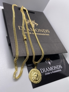 grumet soldada 3 mm-70 cm+Medalha Jesus Cristo - loja online