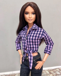 Camisa amarrada Daphne xadrez na internet