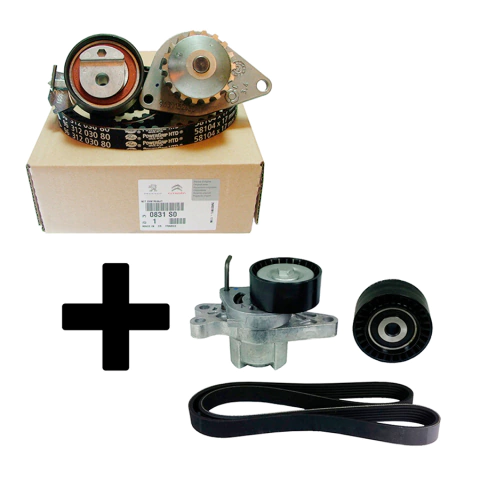Kit de Distribucion + Bomba Original + Kit Poly-V 1.4 8v Nafta - 206 207 Partner Berlingo