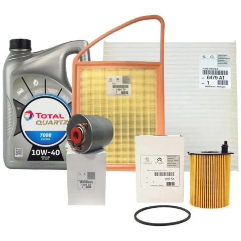 Kit 4 Filtros Originales + Aceite Total Quartz 7000 10w40 Partner Berlingo 1.6 HDI 8v - comprar online
