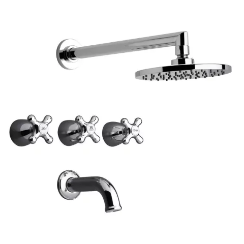 Grifería FV Margot Cruz 0103/62 Ducha Embutir con Transferencia a Bañera Cierre Cerámico Cromada