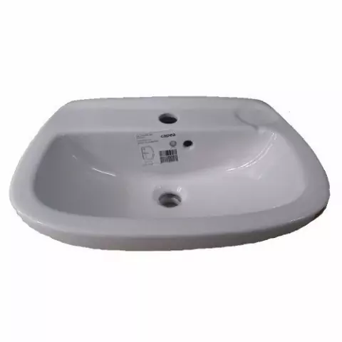 Lavatorio Baño Capea Roca Italiana 49x35 cm Porcelana Blanca 1 Agujero