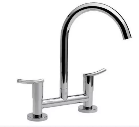 Grifería Cocina FV Libby 428/39 Cromo Doble Comando con Cierre Cerámico y Pico Móvil
