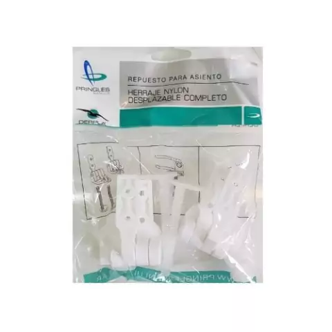 Set bisagras nylon blanco repuesto tapas inodoro Pringles