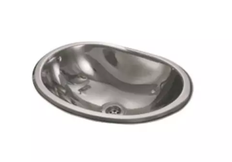 Bacha Baño Johnson OV330L Oval Acero 304 33x24x12 Encastrar Mesada