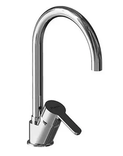 Grifería cocina Piazza Emblem monocomando cromo pico alto mesada