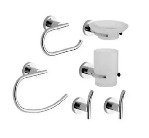 Kit Accesorios Baño FV Libby 6 Piezas 017906/39 Cromo Brillante