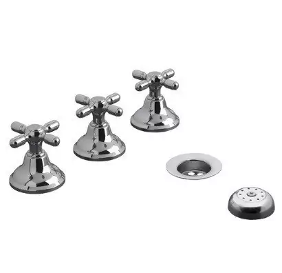 Grifería FV Newport Plus 0295/B2P Bidé Volante Cruz Cromo cierre a vastago