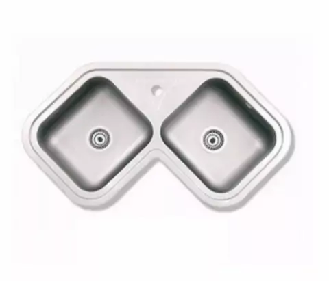 Bacha Doble Esquinera Mi Pileta 450E Acero Inoxidable 304 75x75x20 cm