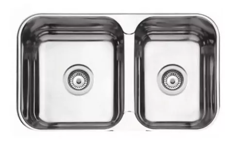Pileta cocina bacha doble Tramontina 70x41x14 acero inoxidable 304