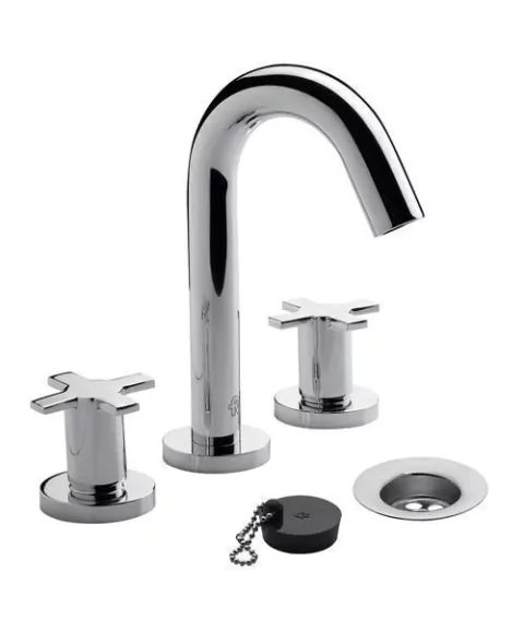 Grifería Lavatorio FV Alerce 0203/D7 Cromo Cierre Cerámico Volante Cruz