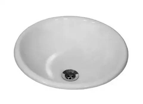 Bacha Baño Roca Capea Cuba Redonda Encastrable Porcelana Blanca