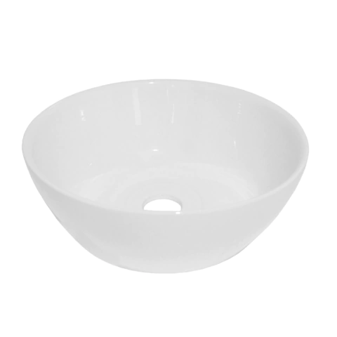 Bacha redonda Nahuel Daccord ceramica blanca de 31x13 cm de apoyar